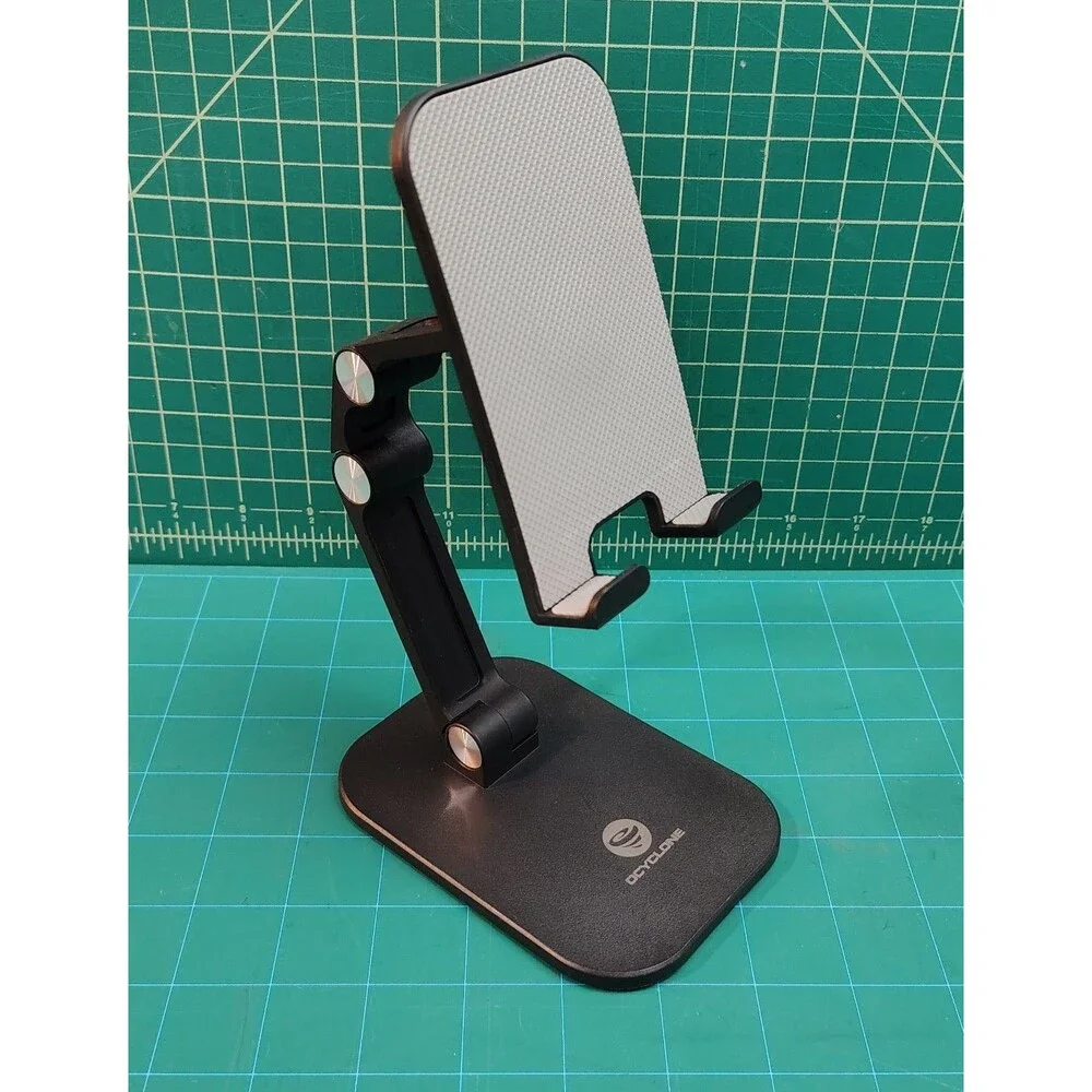 OCYCLONE Phone & Tablet Stand Adjustable Height Angle Foldable Cell Matte Black